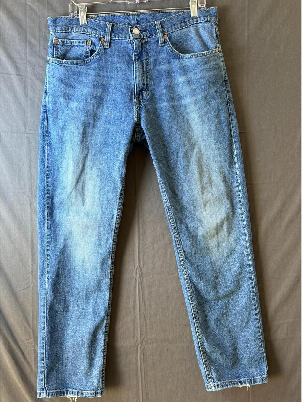 Levis 559 Straight Jeans Mens Size 34x30 Medium Wash Denim Blue Flawed